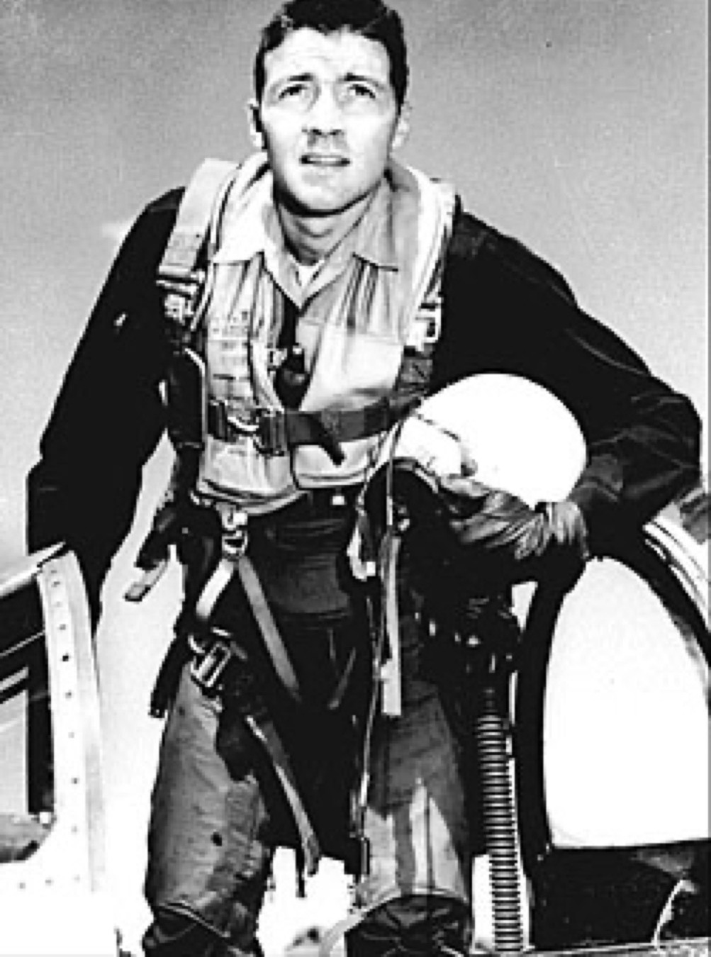 Colonel John Boyd in his flight suit — the photograph the opening animation is based on
